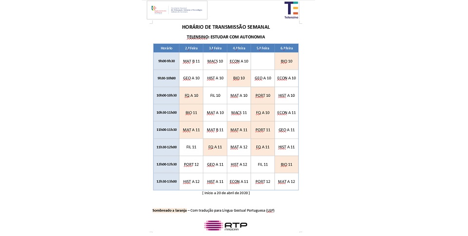 horario teleescola